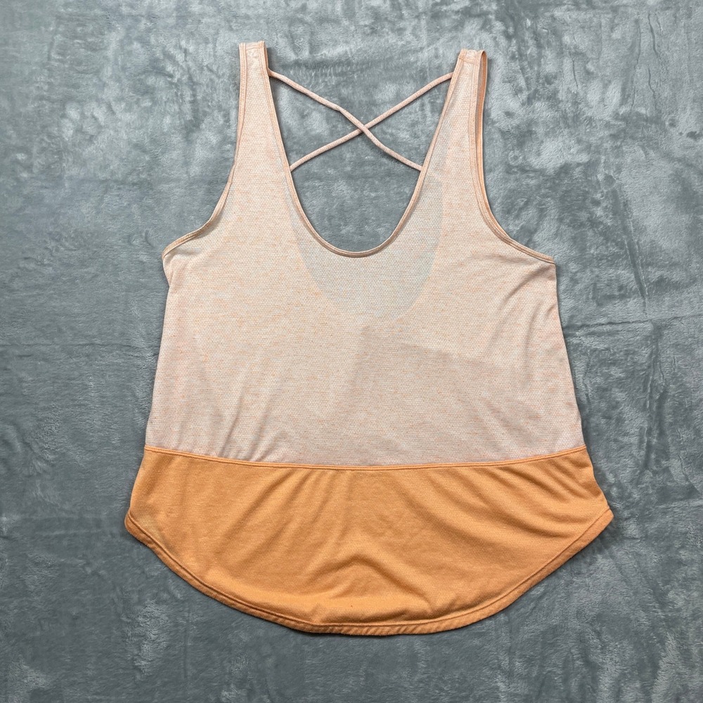 Prana Women's Tank Top Crisscross Back Peach Heather Athletic‎ Size Small